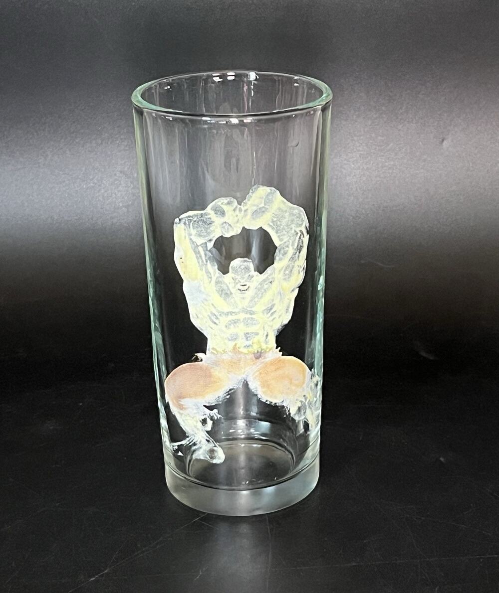 Vintage Marvel Incredible Hulk Etched 16 oz. Pint Neon Glass Cup Collecting